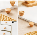 Wood Rattan Cabinet Handle