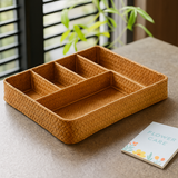 Rattan Divided Storage Organizer