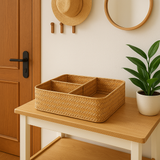 Rattan Divided Storage Organizer