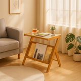 Rattan Side Table with Storage