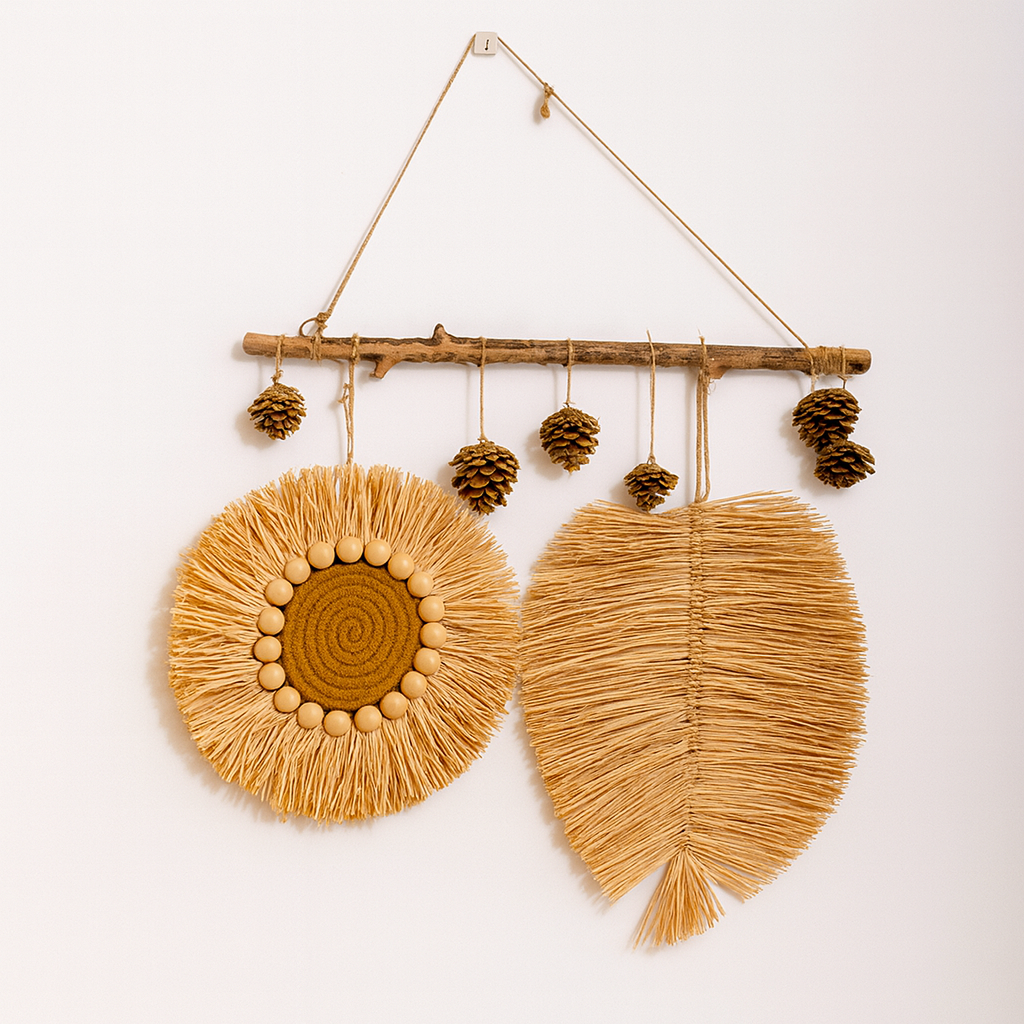 Boho Raffia Wall Decor Set
