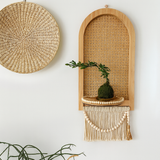 Woven Rattan Wall Shelf Set
