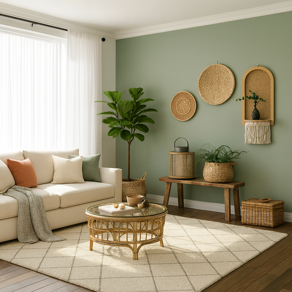 Woven Rattan Wall Shelf Set