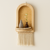 Woven Rattan Wall Shelf Set
