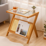 Rattan Side Table with Storage