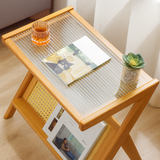 Rattan Side Table with Storage
