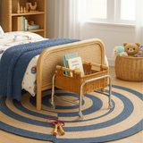Rattan Basket Rolling Cart