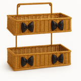 Fluffy Bow Charm Rattan Shelf Bundle
