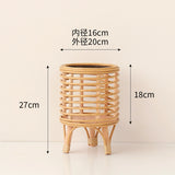 Nordic style rattan weaving floor flower stands, flower pots, flower baskets, home decoration ornaments, potted plants, green plant sets, plastic rattan woven pots