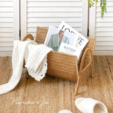 Imitation rattan shelf Nordic creative magazine rack home living room study decoration ornament magazine newspaper storage basket