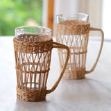 Rattan Cup Holder with Handle