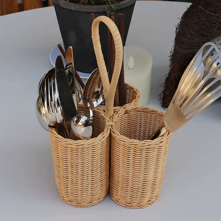 Rattan Utensil Caddy Carrier