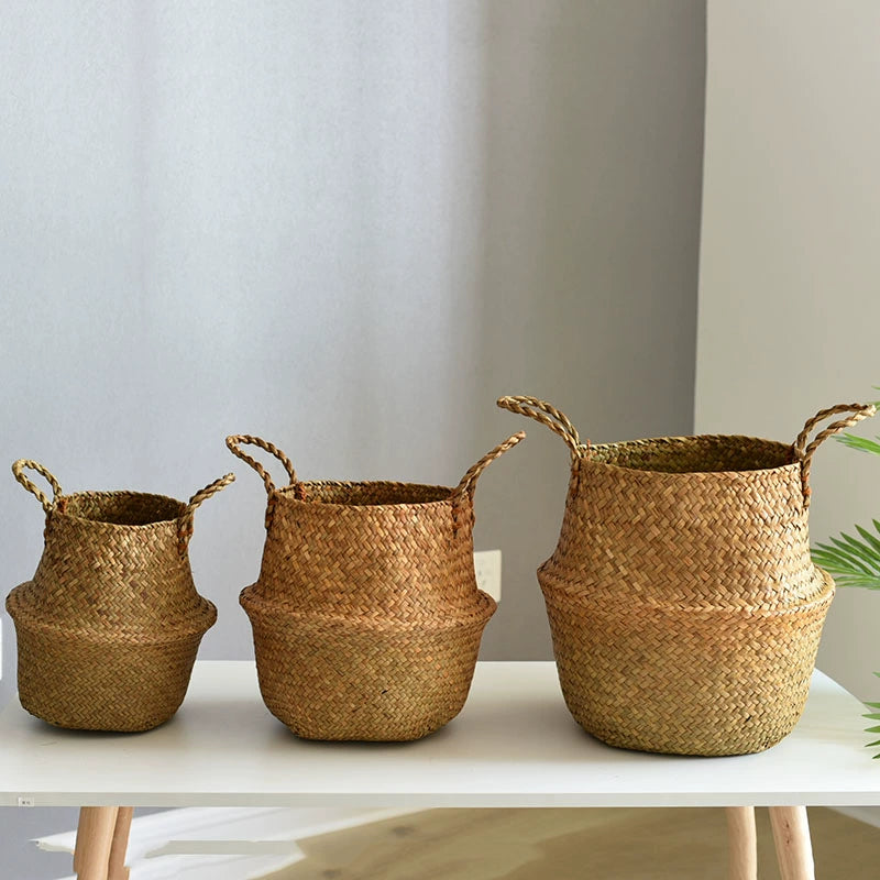 Nordic flowerpot ins large light luxury flower basket woven bird of paradise monstera special flowerpot extra large rattan flowerpot