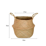ins Nordic hand-woven flower pots and straw storage baskets garden rattan ornaments floor creative indoor flower baskets