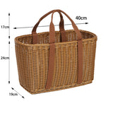 Handwoven Rattan Straw Bag for Summer