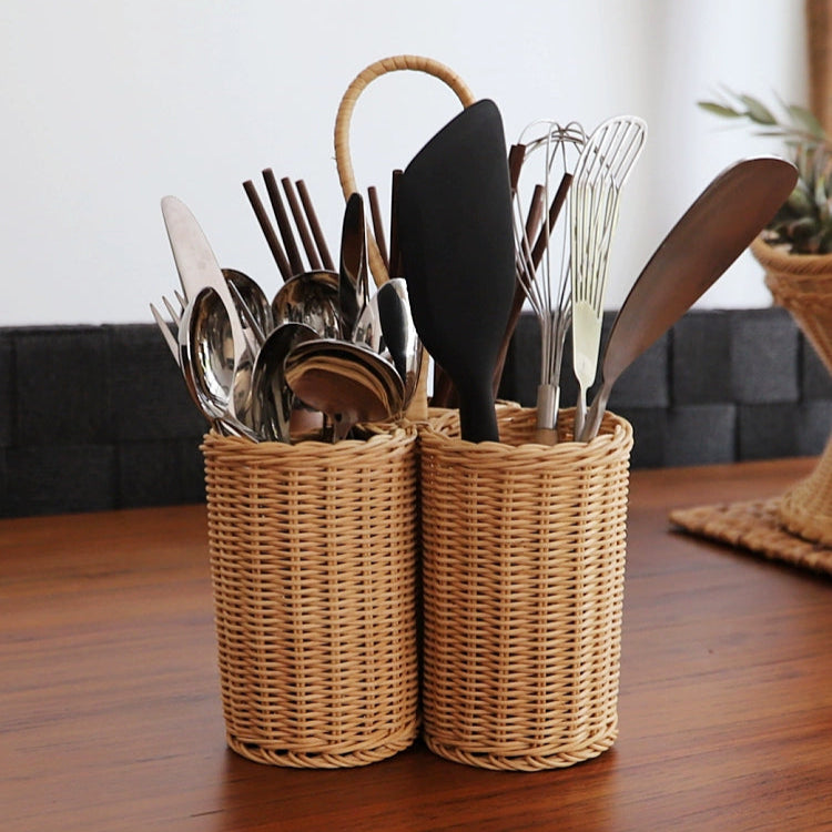 Rattan Utensil Caddy Carrier
