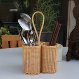 Rattan Utensil Caddy Carrier