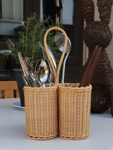Rattan Utensil Caddy Carrier