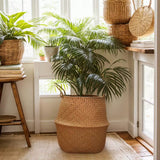 ins Nordic hand-woven flower pots and straw storage baskets garden rattan ornaments floor creative indoor flower baskets