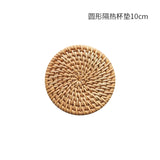 Japanese-style rattan coasters, ins, literary and artistic household gadgets, household woven thermal insulation mats, anti-scalding, photographic decoration props