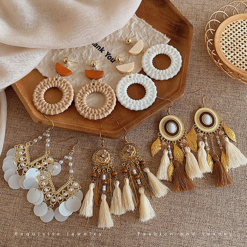 Bohemian Rattan Earrings