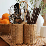 Rattan Utensil Caddy Carrier