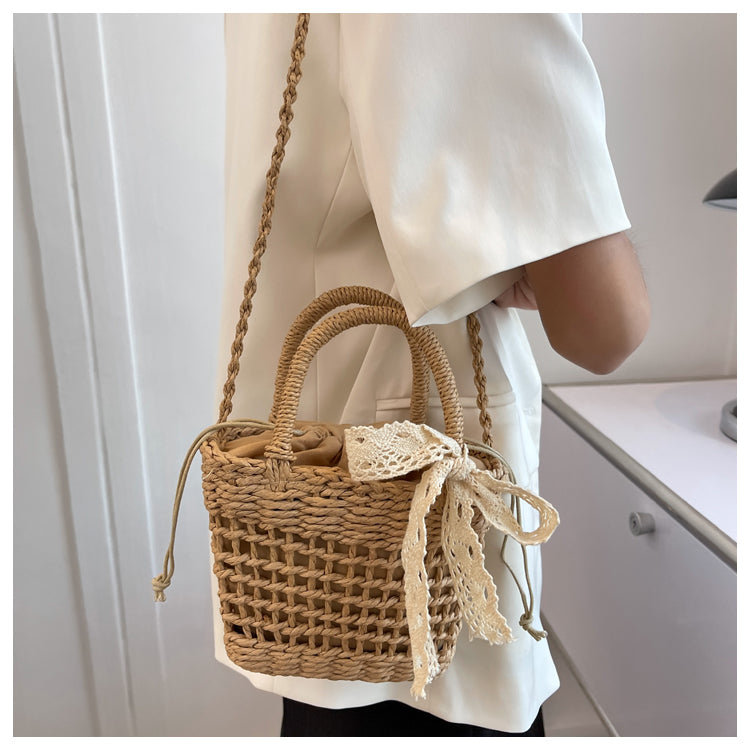 Woven Straw Beach Handbag