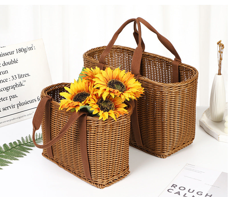 Handwoven Rattan Straw Bag for Summer