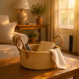 Handheld Cotton Rope Round Basket