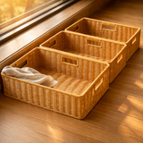 Rattan 3-Handle Storage Basket