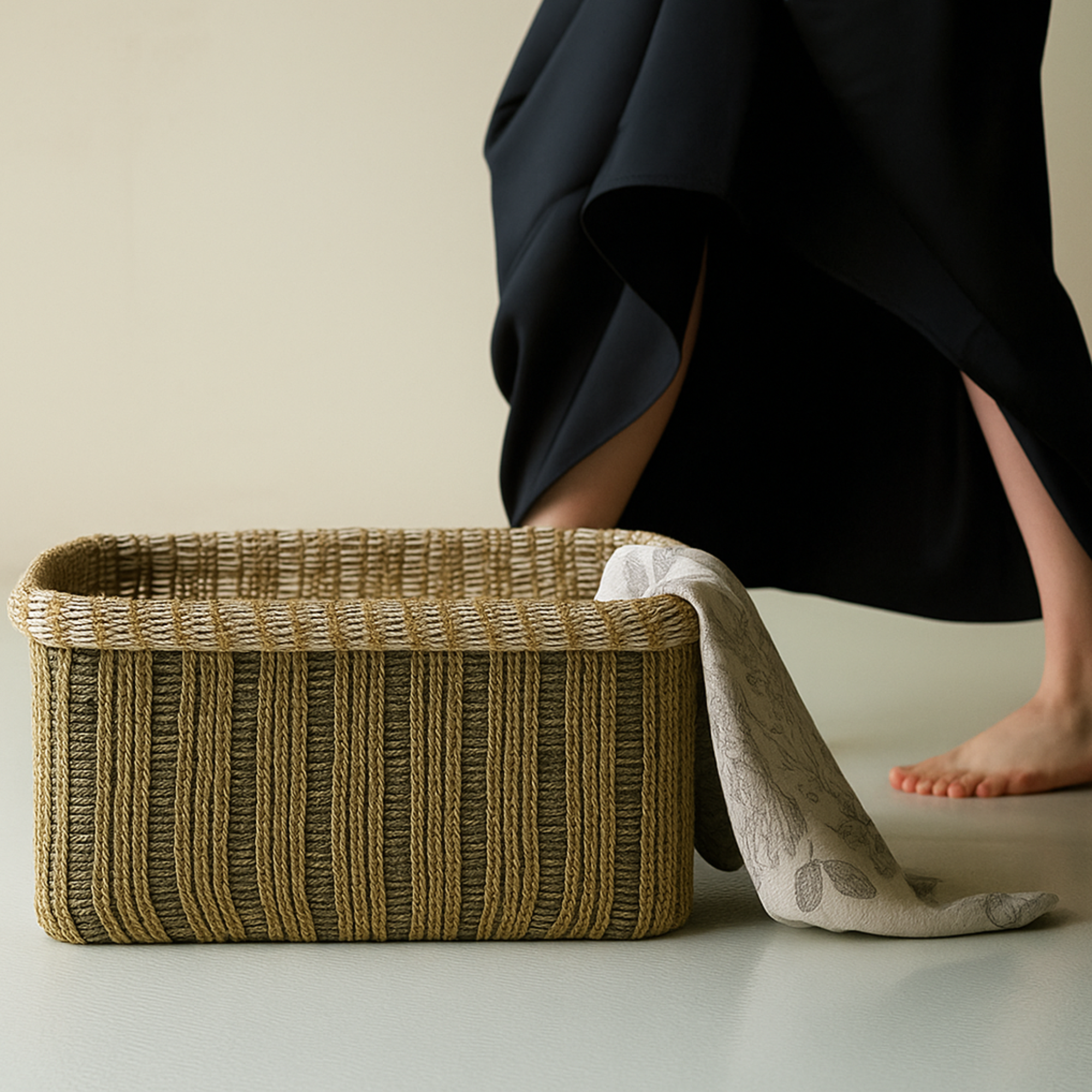 Handwoven Cotton Rope Basket