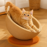 Woven Fiber Round Cat Scratch Nest