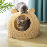 Rattan Cat Ear Dome Bed