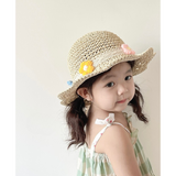 kids Floral Straw Sunhat