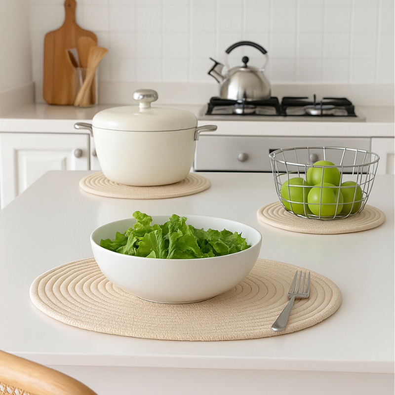 Round Cotton Rope Table Mats Set