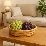Round Rattan Woven Serving Tray