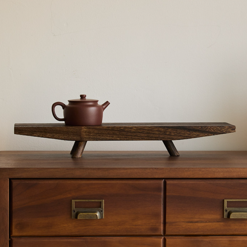 Boat Form Wood Tea Tray – Sculptural Object