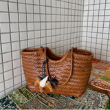 Handwoven Cowhide Tote Bag