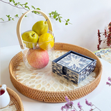 Rattan Tray Mother of Pearl