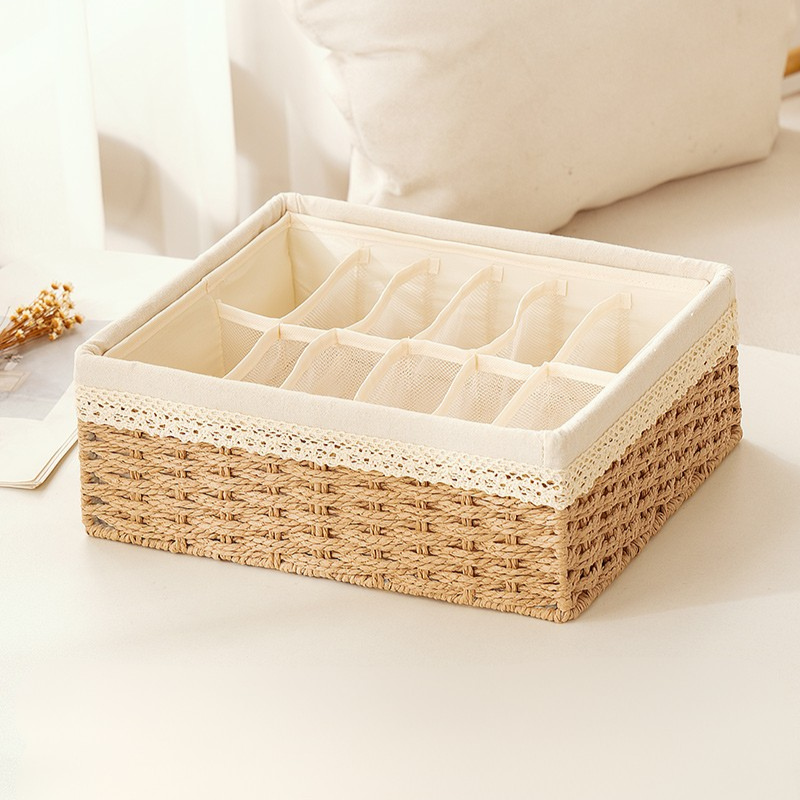 Woven Drawer Box with Leaf Charm