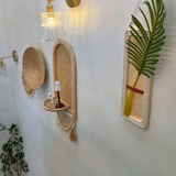 Woven Rattan Wall Shelf Set
