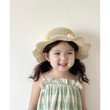 kids Floral Straw Sunhat