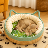 Handwoven Cotton Cat Bed Cushion Set