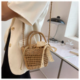 Woven Straw Beach Handbag