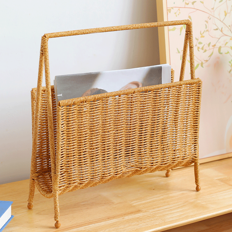 Rattan Magazine Storage Basket