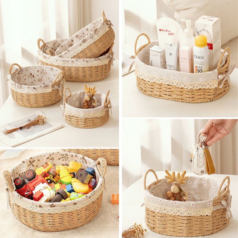 Handwoven Rattan Storage Basket