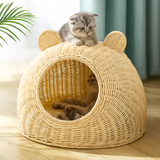 Rattan Cat Ear Dome Bed