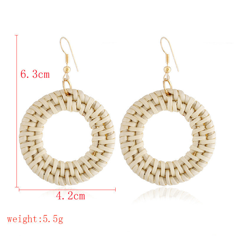 Handcrafted Rattan Boho Earrings