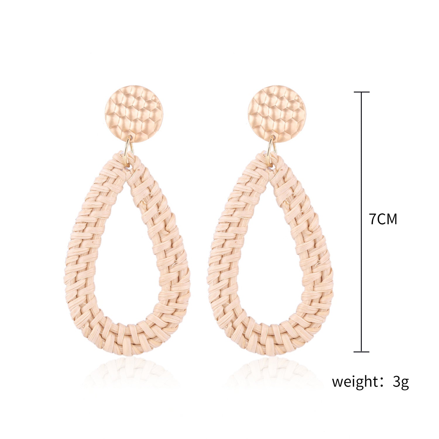 Handcrafted Rattan Boho Earrings
