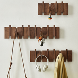 Piano Key Folding Hook Wall Rack – Walnut